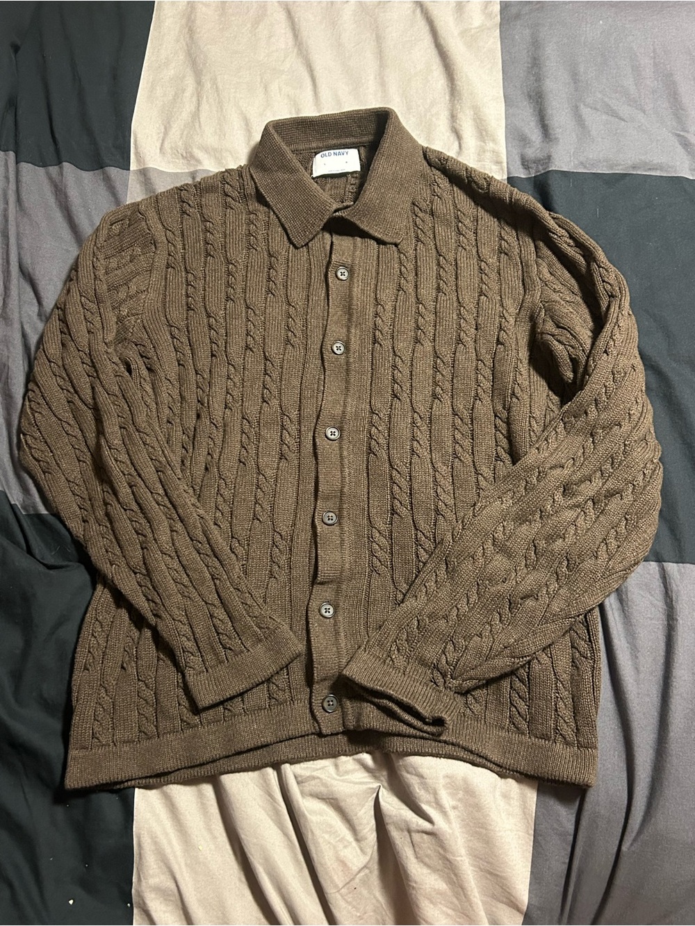 Old Navy Brown Cable-Pattern Button Cardigan